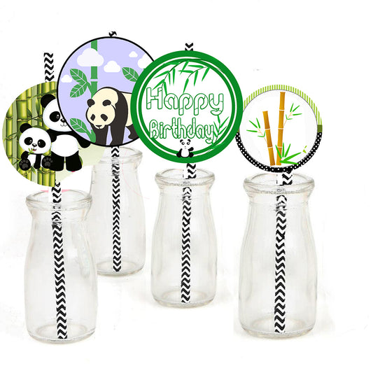 Panda Theme Birthday Party Straws