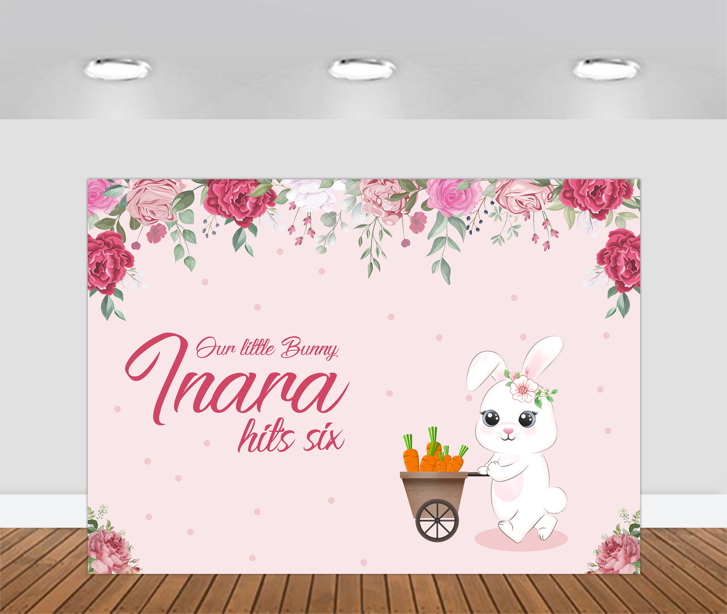 Personalize Bunny Backdrop Banner