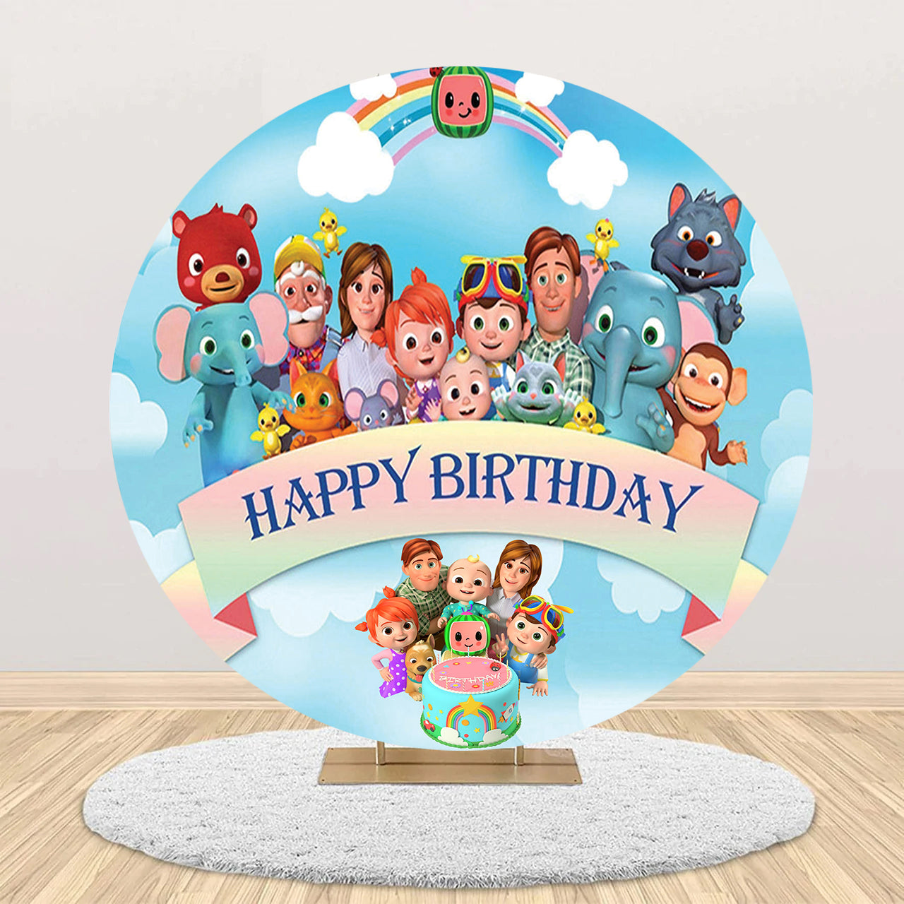 Cocomelon Theme Birthday Party Backdrop