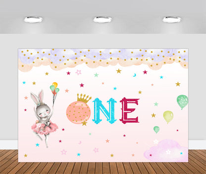 Some Bunny Is One Birthday Party Backdrop