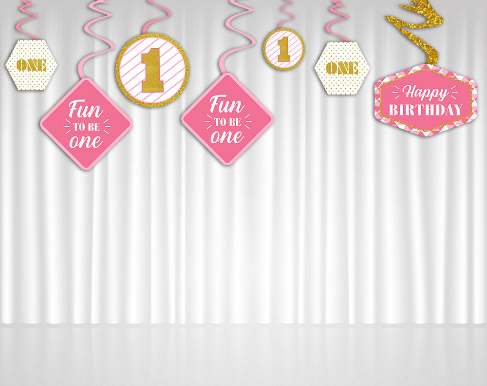 One is Fun First Birthday Party Hanging Set for Decoration