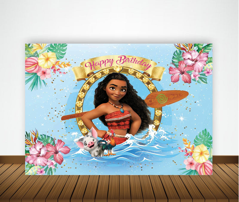 Moana Theme Birthday Party Backdrop