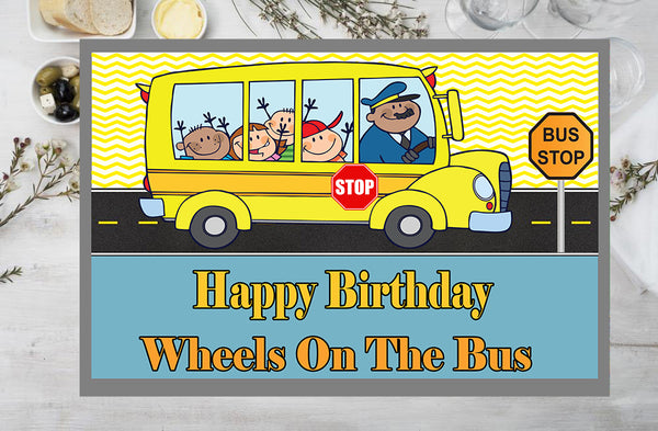 Wheels on the Bus Theme Birthday Table Mats