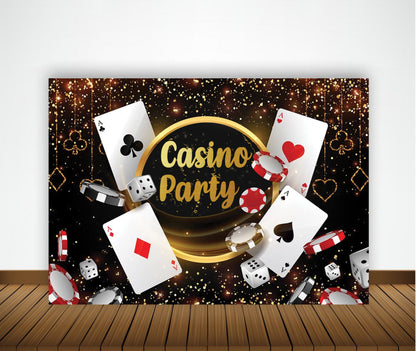 Casino Party Backdrop For Card Party Decoration