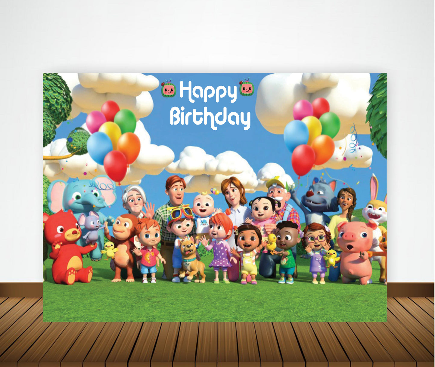 Cocomelon Theme Birthday Party Backdrop