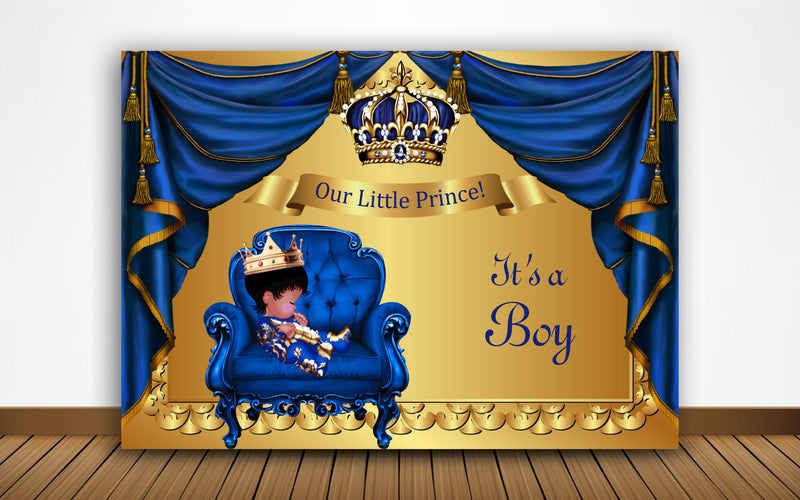 Crown Prince Birthday Party Backdrop For Photography, Home Decoration, Photo Booth Background