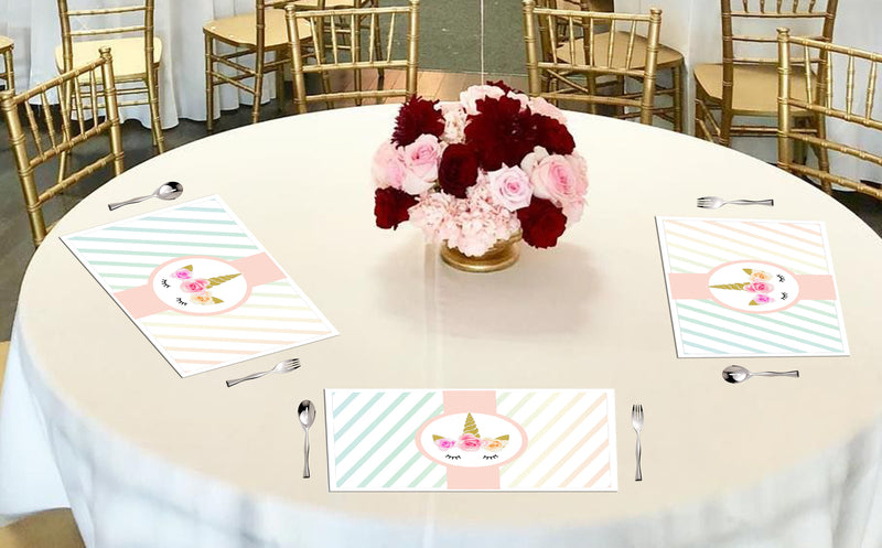 Unicorn Theme Birthday Party Table Mats for Decoration