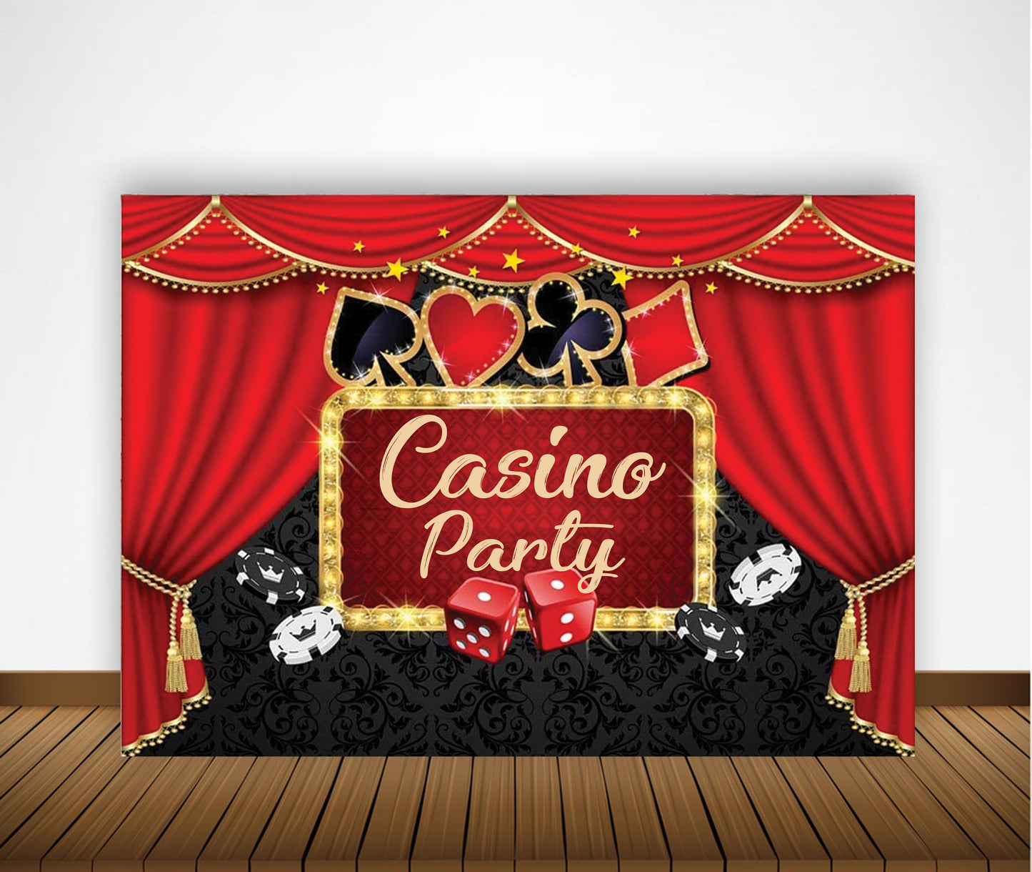 Casino Party Backdrop For Card Party Decoration