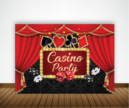 Casino Party Backdrop For Card Party Decoration