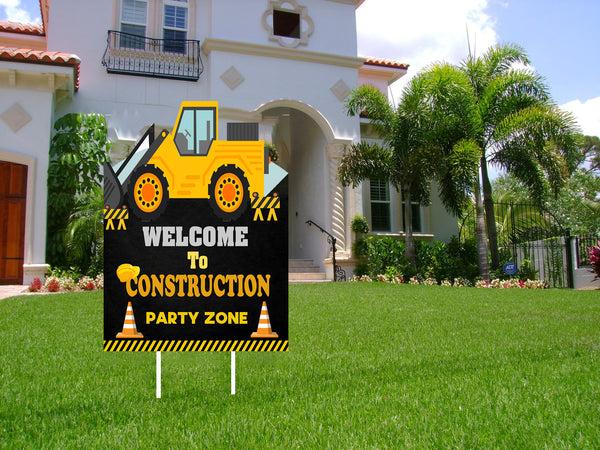 Construction Birthday Party Welcome Board