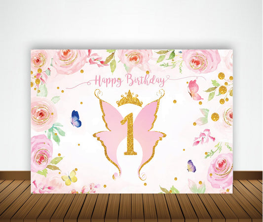 One is Fun First Birthday Party Backdrop For Girls