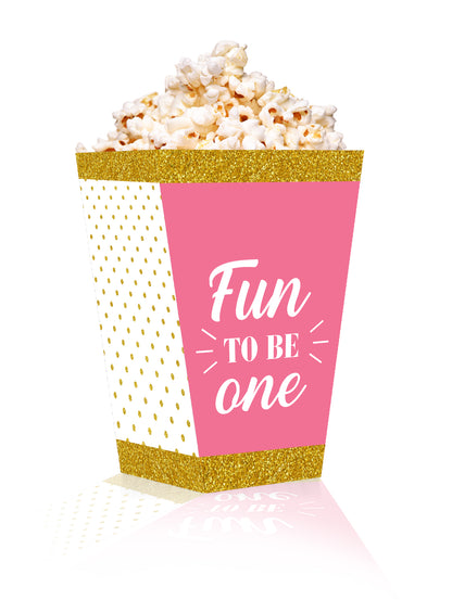 One Is Fun First Birthday Popcorn Box Decoration