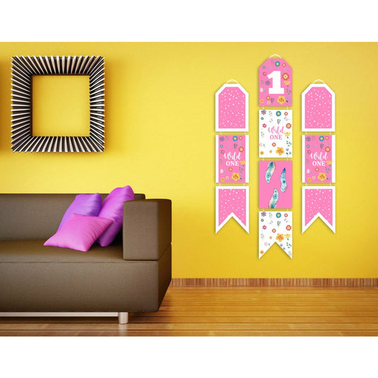 Wild One Birthday Paper Door Banner for Wall Decoration