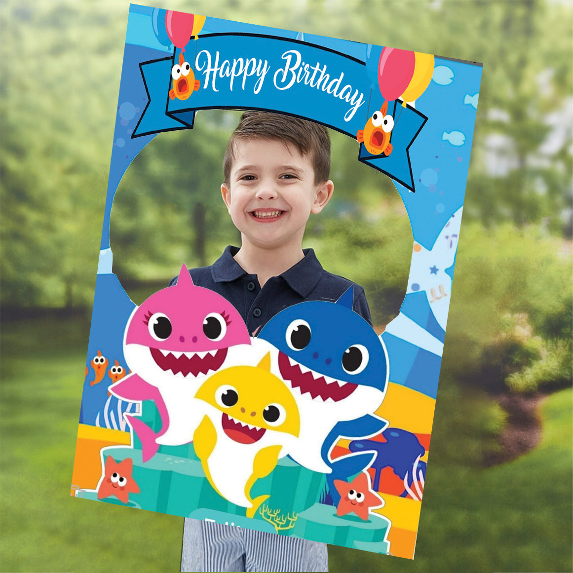 Baby Shark Theme Birthday Party Selfie Photo Booth Frame