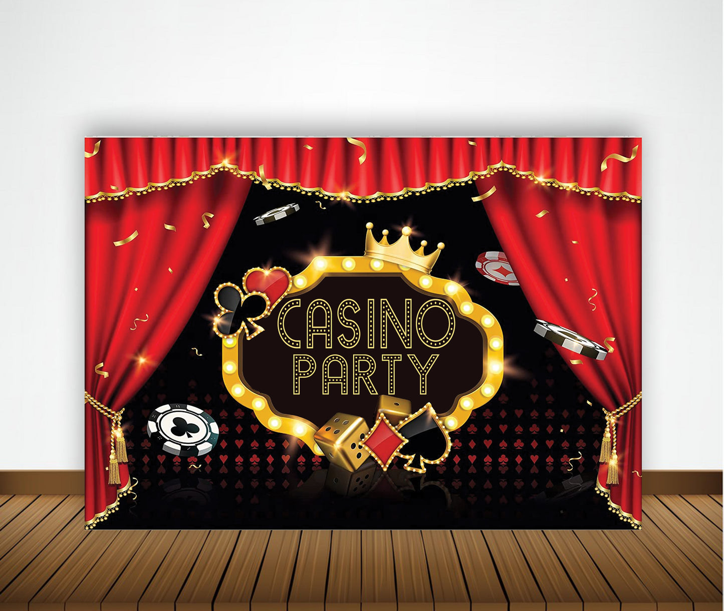 Casino Party Backdrop For Card Party Decoration