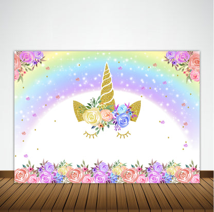 Unicorn Theme Birthday Party Backdrop