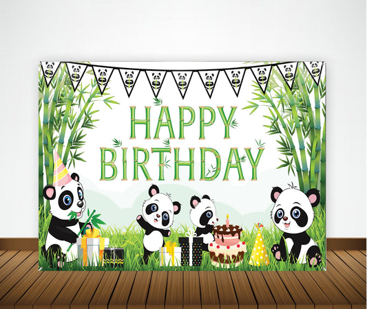 Panda Theme Birthday Party Backdrop