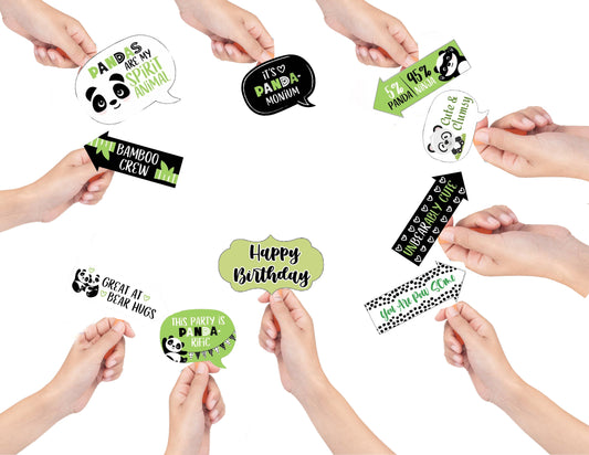 Panda Theme Birthday Party Photo Booth Props Kit