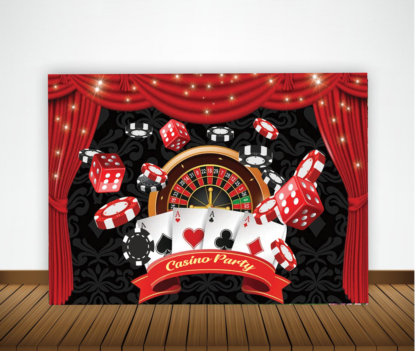 Casino Party Backdrop For Card Party Decoration