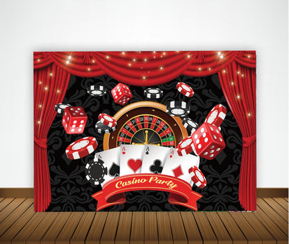 Casino Party Backdrop For Card Party Decoration