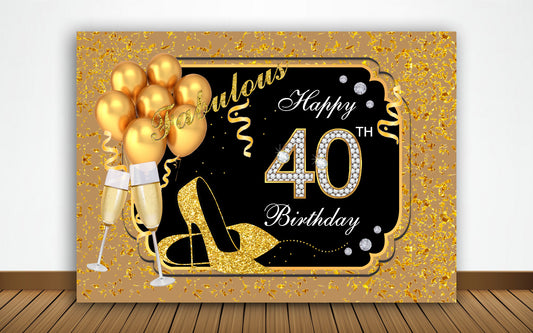 40th Birthday Party Backdrop 