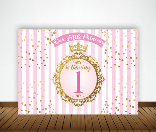 One is Fun First Birthday Party Backdrop For Girls