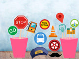 Wheels on the Bus Theme Birthday Party Photo Booth Props Kit