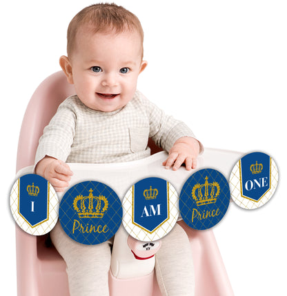 Prince I Am One Banner Birthday Decoration