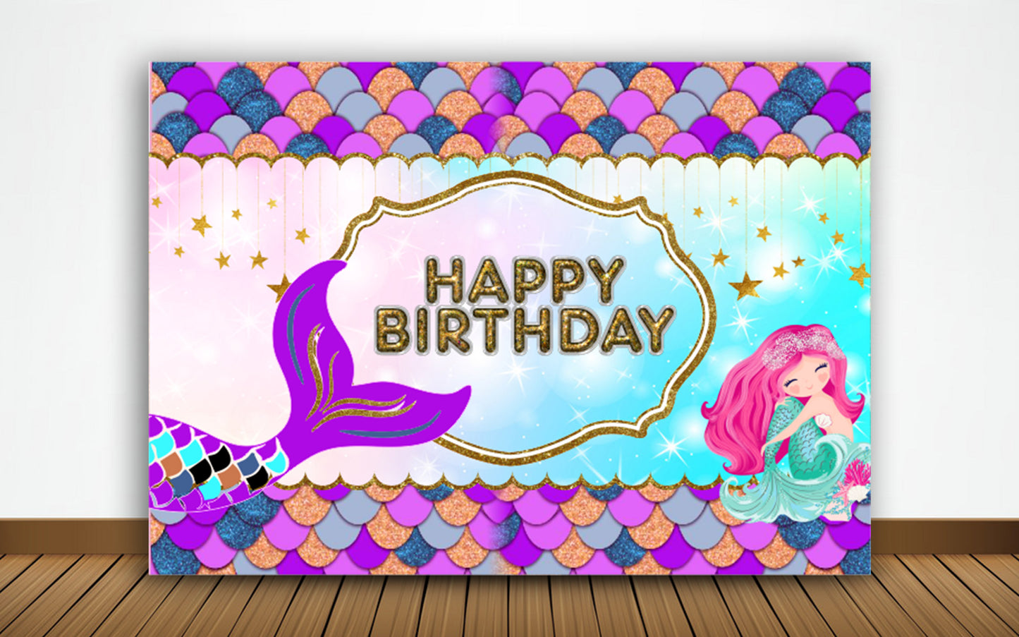 Mermaid Theme Birthday Party Backdrop