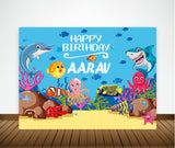 Baby Shark Theme Birthday Party Backdrop