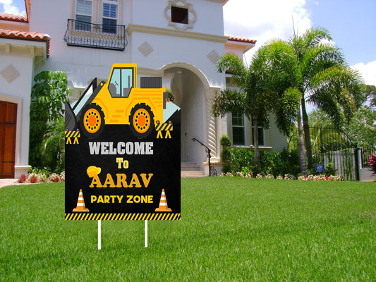 Construction Birthday Party Welcome Board