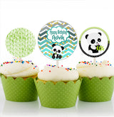 Panda Theme Birthday Party Cupcake Toppers