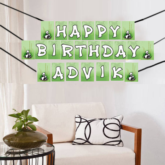 Panda Theme Birthday Party Banner for Decoration