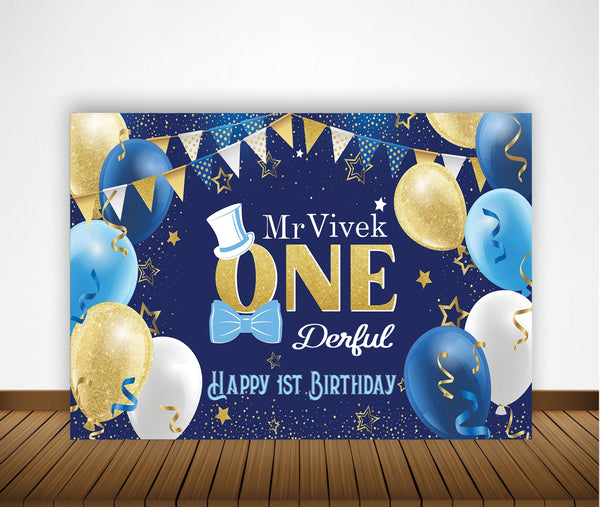 First Birthday Party Backdrop Decoration for Boys