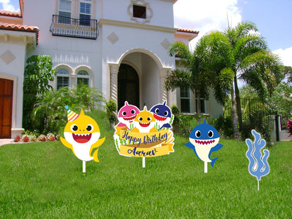 Baby Shark Theme Birthday Party Cutouts