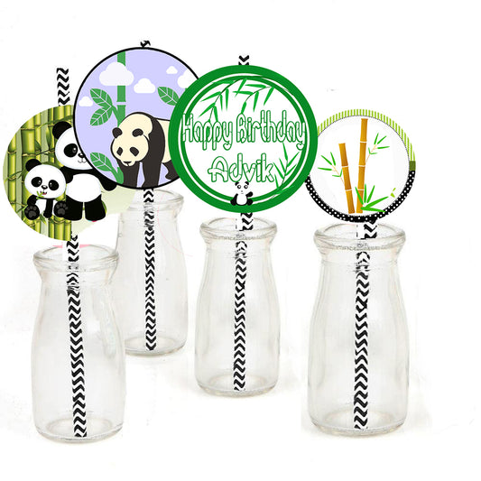 Panda Theme Birthday Party Straws
