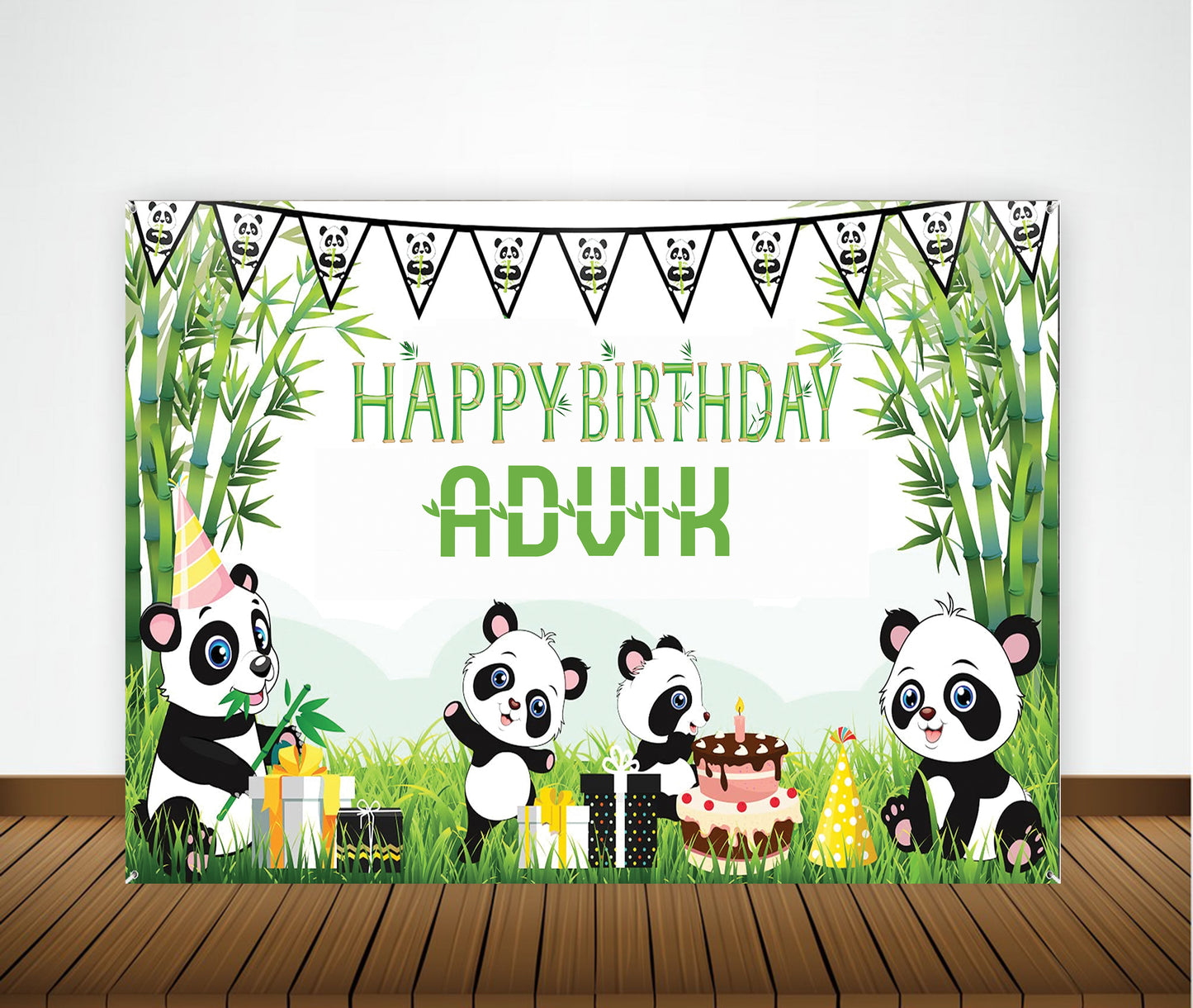 Panda Theme Birthday Party Backdrop