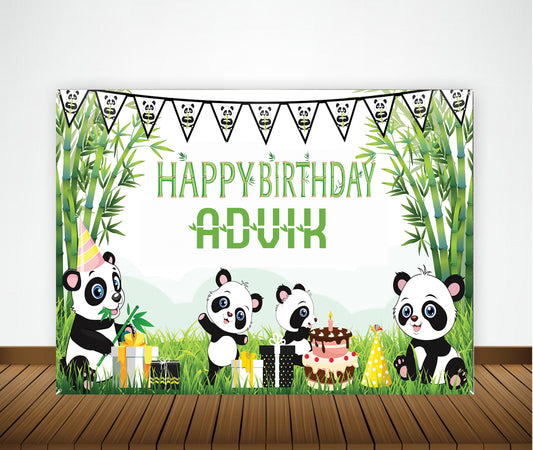 Panda Theme Birthday Party Backdrop