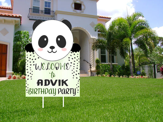 Panda Theme Birthday Party Welcome Board