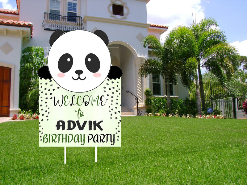 Panda Theme Birthday Party Welcome Board