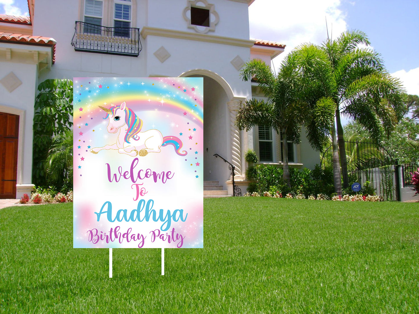 Unicorn Theme Birthday Party Welcome Board