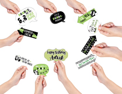 Panda Theme Birthday Party Photo Booth Props Kit