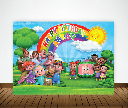 Cocomelon Theme Birthday Party Backdrop