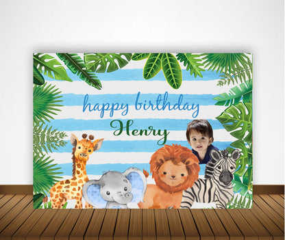Jungle Theme Birthday Party Backdrop