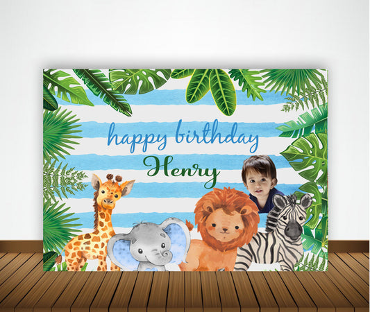Jungle Theme Birthday Party Backdrop