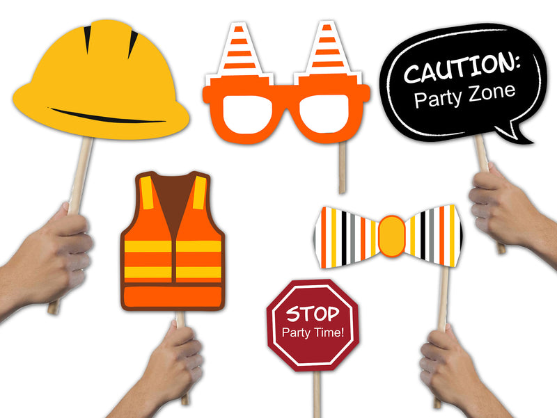 Construction Birthday Party Photo Booth Props Kit