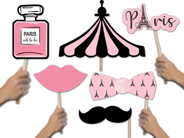 Oh La La Paris Theme Birthday Party Photo Booth Props Kit