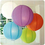 Multi Color Tissue Paper Pom Poms, Paper Fans And Paper Lanterns
