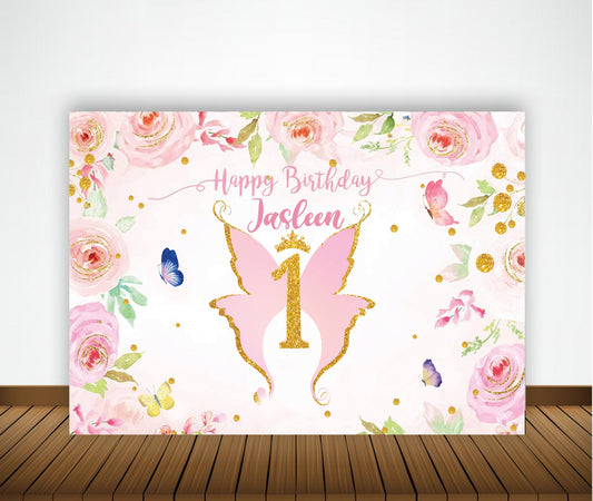One is Fun First Birthday Party Backdrop For Girls