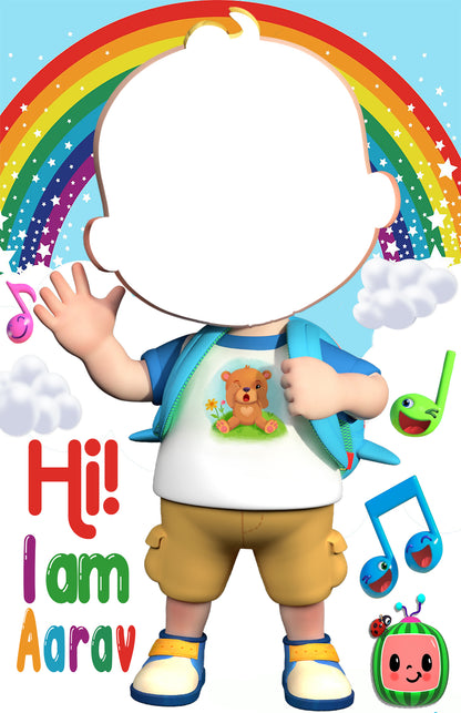 Cocomelon Theme Birthday Party Selfie Photo Booth Frame